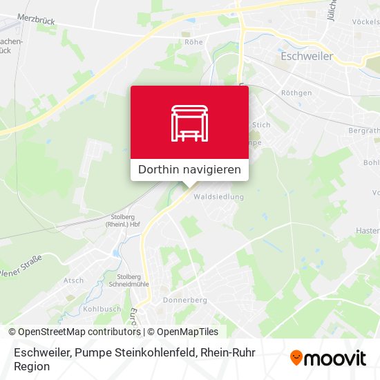 Eschweiler, Pumpe Steinkohlenfeld Karte