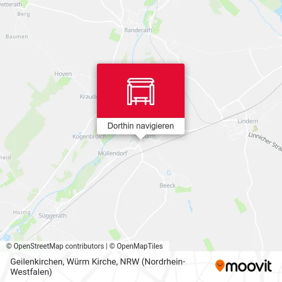 Geilenkirchen, Würm Kirche Karte