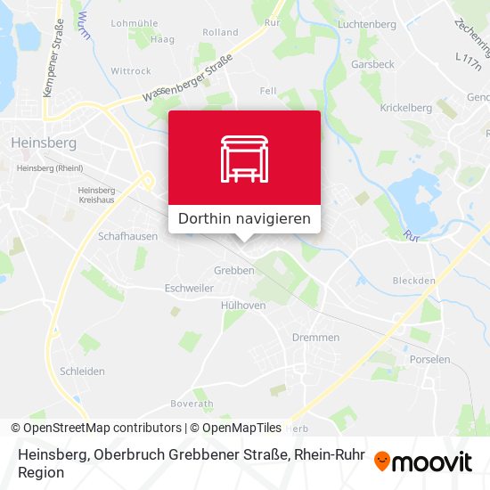 Heinsberg, Oberbruch Grebbener Straße Karte