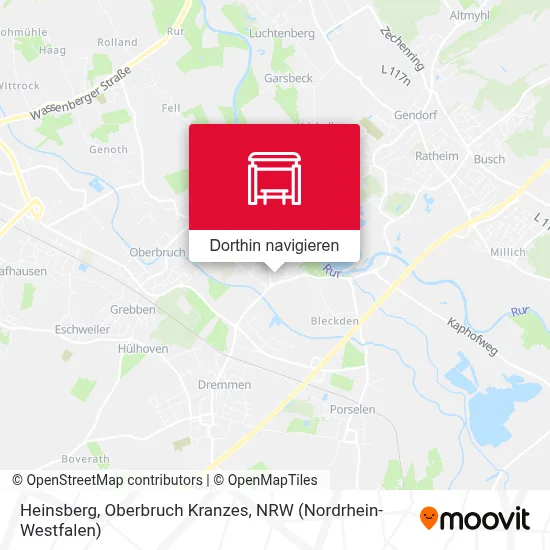 Heinsberg, Oberbruch Kranzes Karte