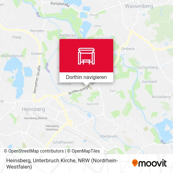 Heinsberg, Unterbruch Kirche Karte