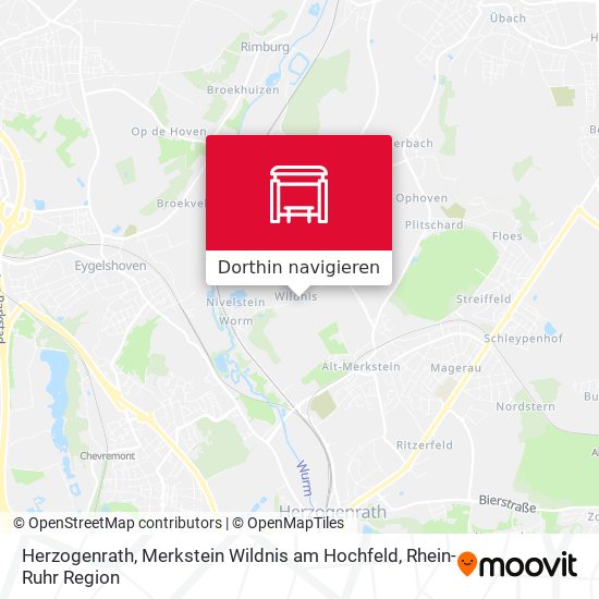 Herzogenrath, Merkstein Wildnis am Hochfeld Karte