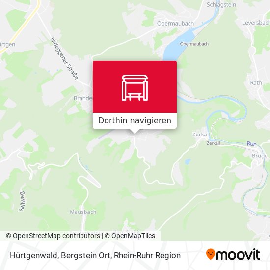 Hürtgenwald, Bergstein Ort Karte
