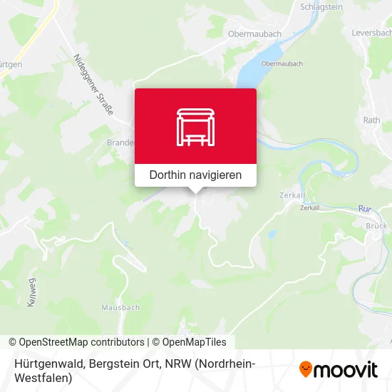 Hürtgenwald, Bergstein Ort Karte