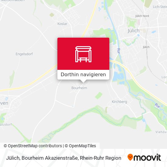 Jülich, Bourheim Akazienstraße Karte