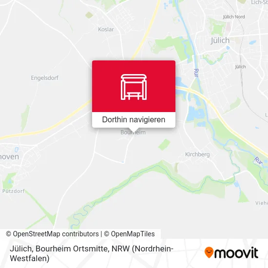 Jülich, Bourheim Ortsmitte Karte