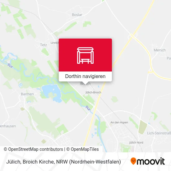 Jülich, Broich Kirche Karte