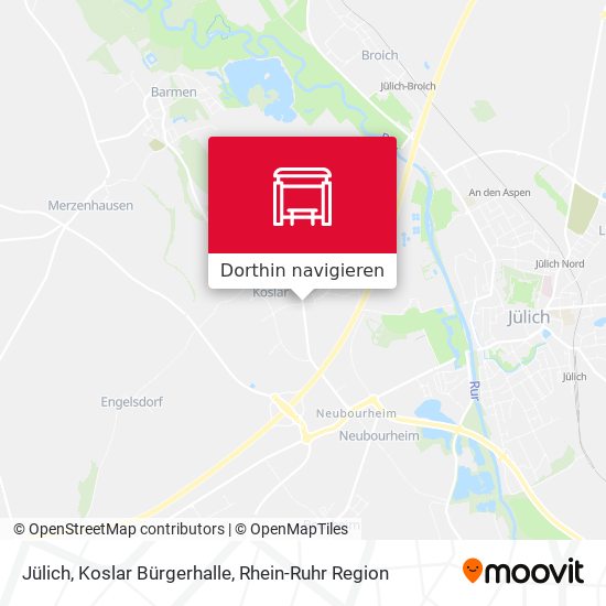 Jülich, Koslar Bürgerhalle Karte
