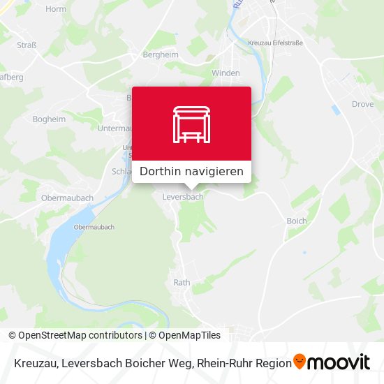 Kreuzau, Leversbach Boicher Weg Karte