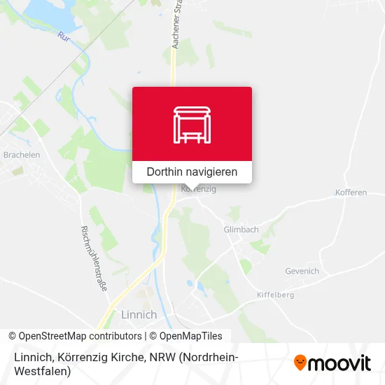 Linnich, Körrenzig Kirche Karte