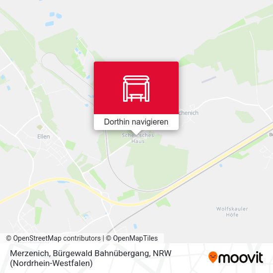 Merzenich, Bürgewald Bahnübergang Karte