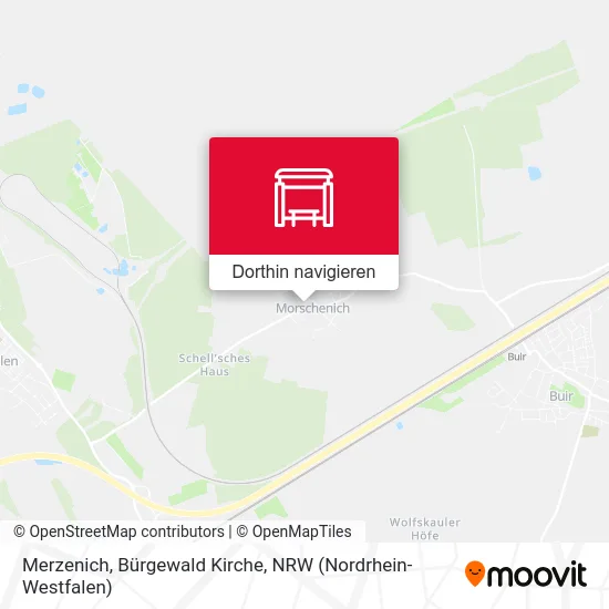 Merzenich, Bürgewald Kirche Karte