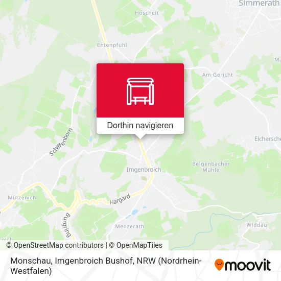Monschau, Imgenbroich Bushof Karte