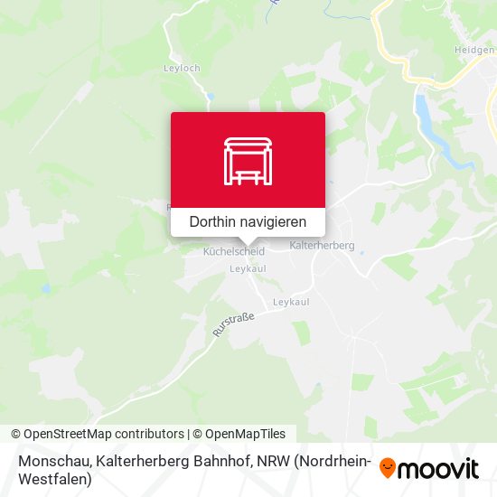 Monschau, Kalterherberg Bahnhof Karte