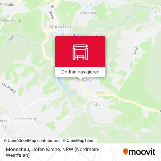 Monschau, Höfen Kirche Karte