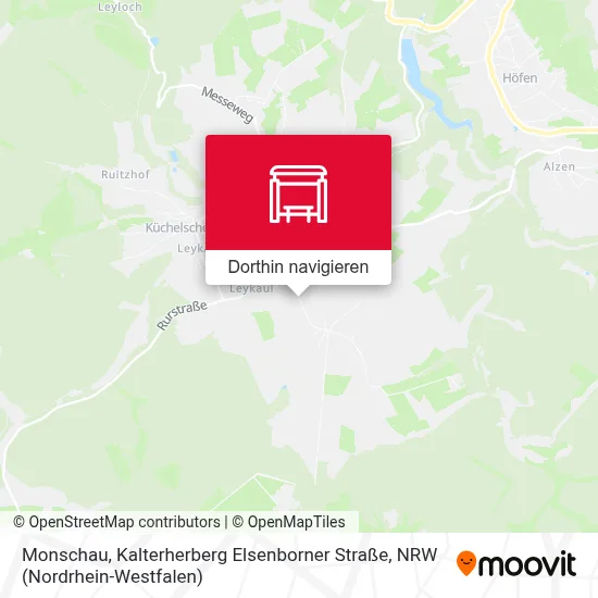 Monschau, Kalterherberg Elsenborner Straße Karte