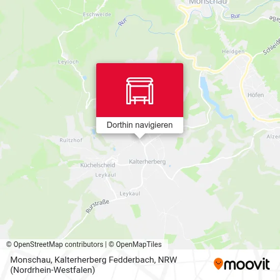 Monschau, Kalterherberg Fedderbach Karte