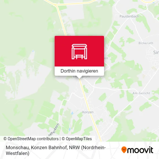 Monschau, Konzen Bahnhof Karte