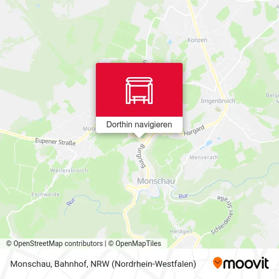 Monschau, Bahnhof Karte