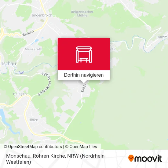 Monschau, Rohren Kirche Karte