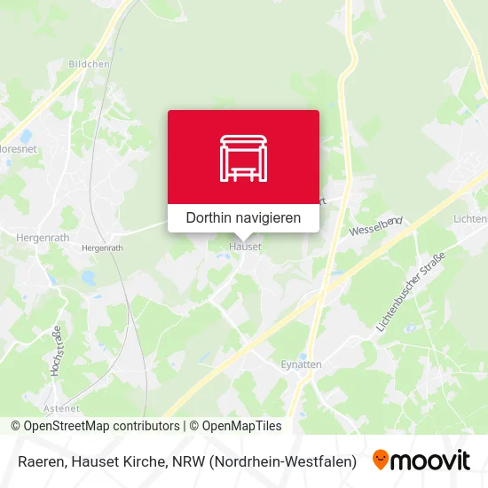 Raeren, Hauset Kirche Karte