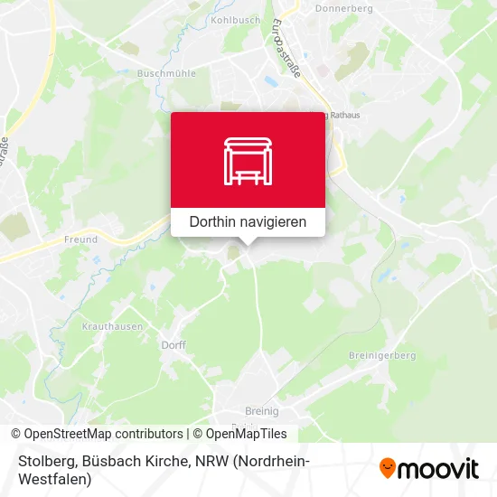 Stolberg, Büsbach Kirche Karte