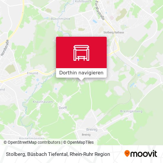 Stolberg, Büsbach Tiefental Karte