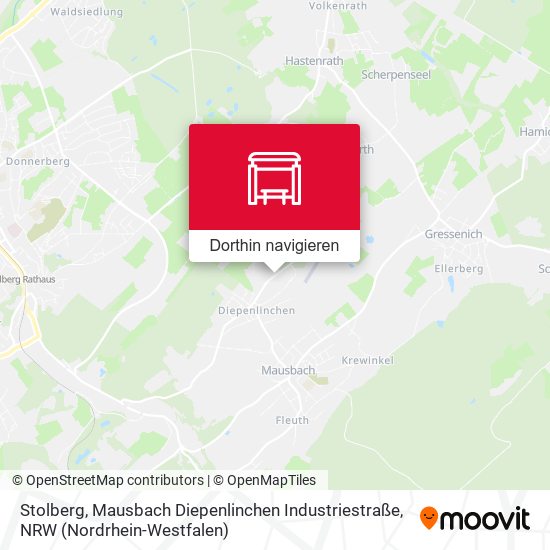 Stolberg, Mausbach Diepenlinchen Industriestraße Karte