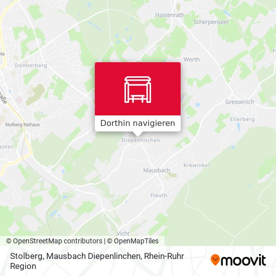 Stolberg, Mausbach Diepenlinchen Karte