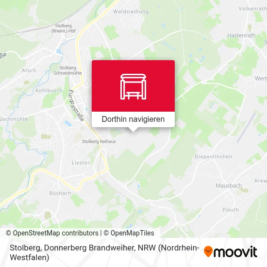 Stolberg, Donnerberg Brandweiher Karte