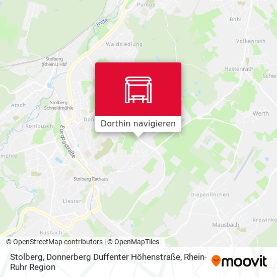Stolberg, Donnerberg Duffenter Höhenstraße Karte