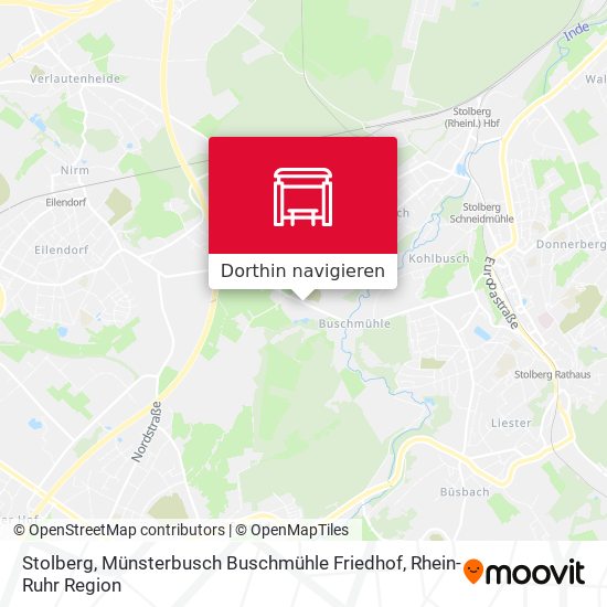 Stolberg, Münsterbusch Buschmühle Friedhof Karte