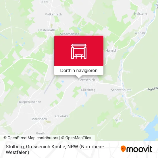 Stolberg, Gressenich Kirche Karte