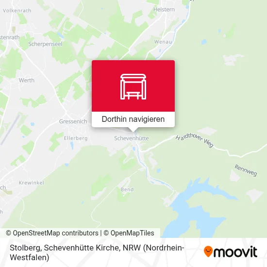 Stolberg, Schevenhütte Kirche Karte