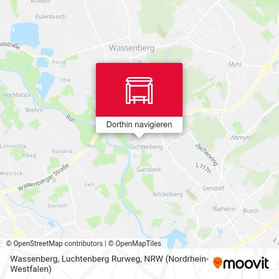 Wassenberg, Luchtenberg Rurweg Karte