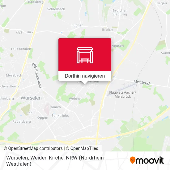 Würselen, Weiden Kirche Karte