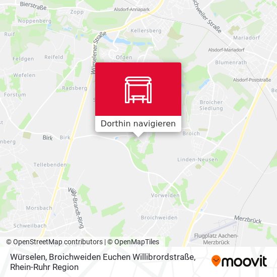 Würselen, Broichweiden Euchen Willibrordstraße Karte