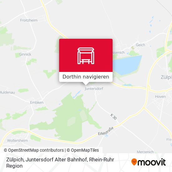 Zülpich, Juntersdorf Alter Bahnhof Karte