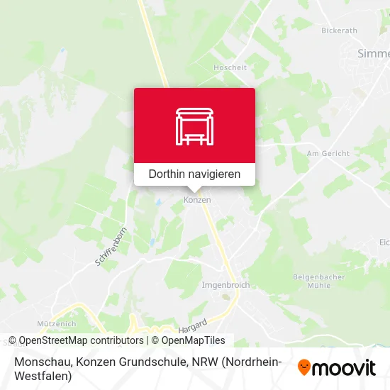 Monschau, Konzen Grundschule Karte