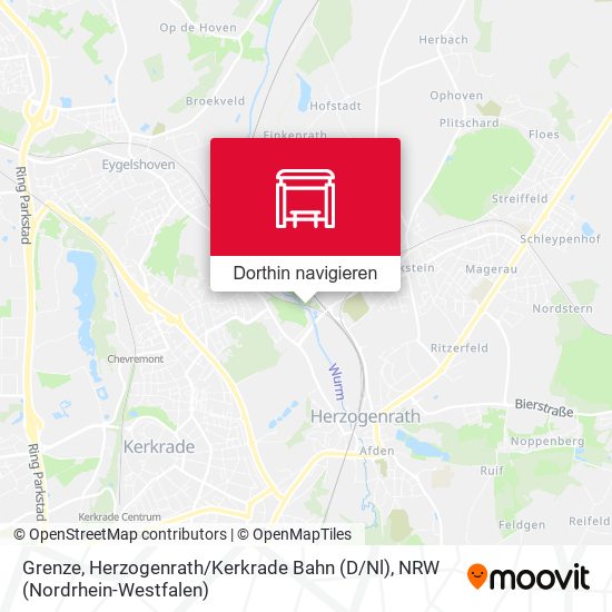 Grenze, Herzogenrath / Kerkrade Bahn (D / Nl) Karte
