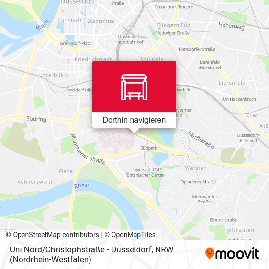Uni Nord / Christophstraße - Düsseldorf Karte