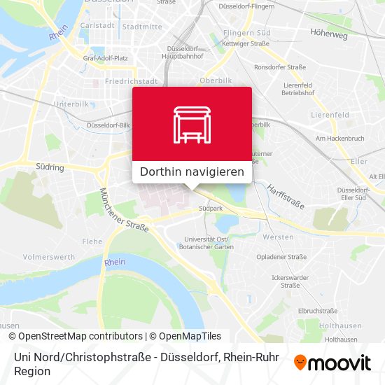 Uni Nord / Christophstraße - Düsseldorf Karte