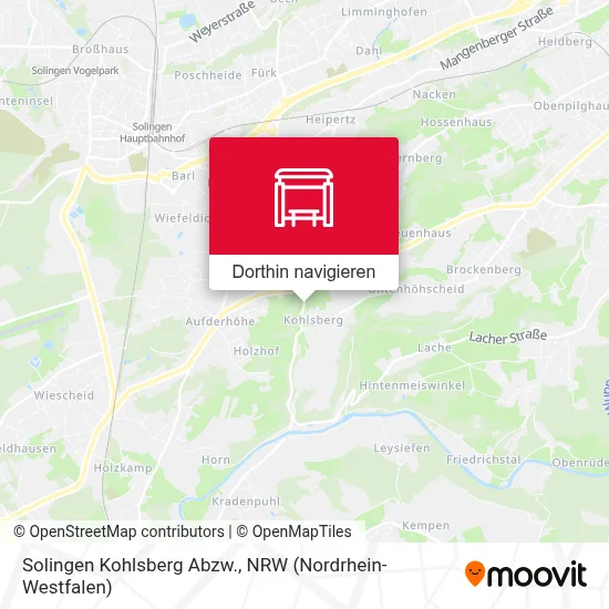 Solingen Kohlsberg Abzw. Karte