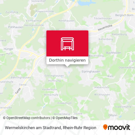 Wermelskirchen am Stadtrand Karte