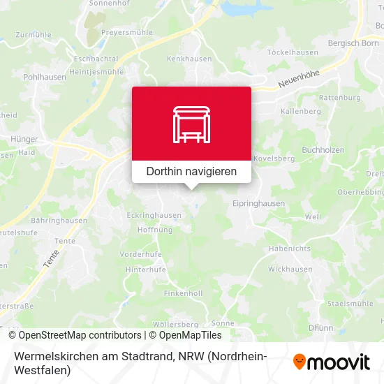 Wermelskirchen am Stadtrand Karte