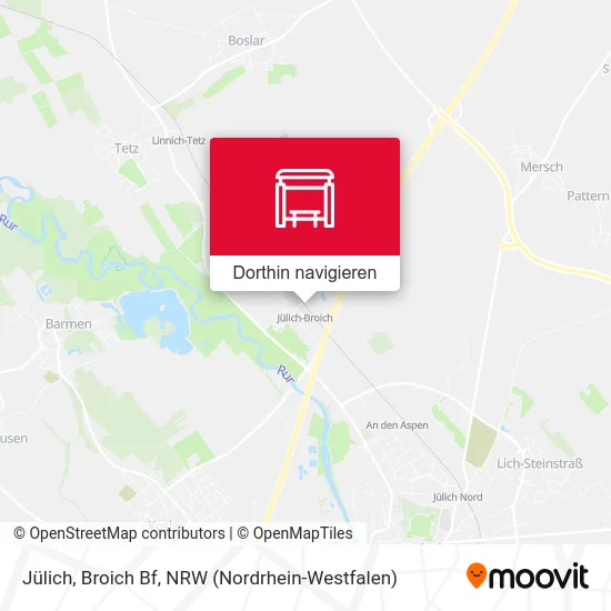 Jülich, Broich Bf Karte