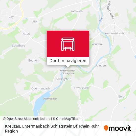 Kreuzau, Untermaubach-Schlagstein Bf Karte