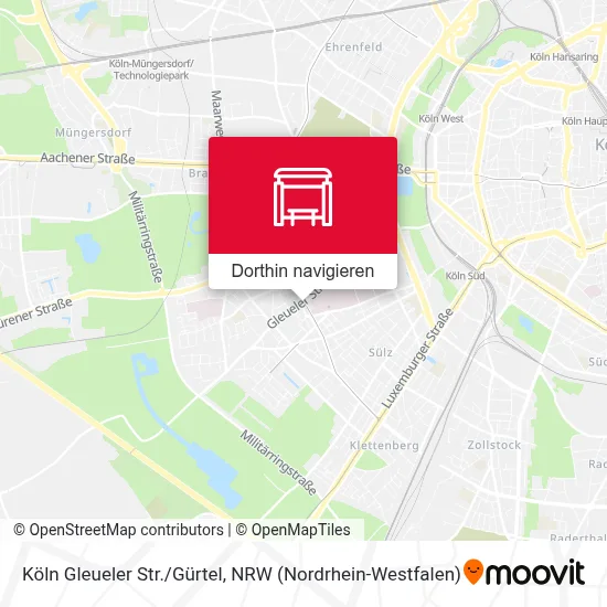 Köln Gleueler Str./Gürtel Karte