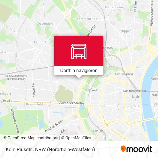 Köln Piusstr. Karte