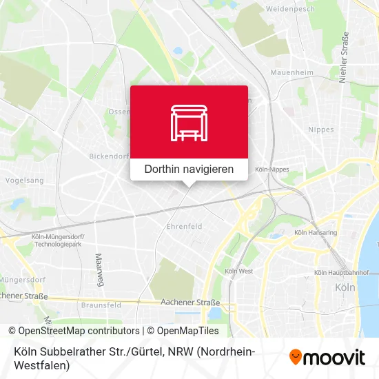 Köln Subbelrather Str./Gürtel Karte